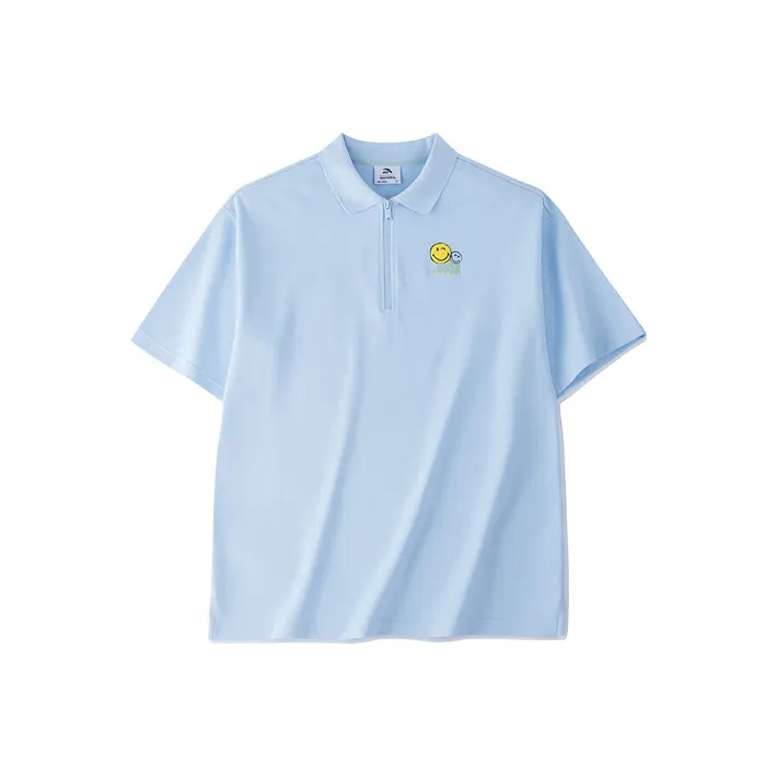 Anta x SMILEYWORLD Life Collection Polo Shirt Unisex Cloudy Blue-0