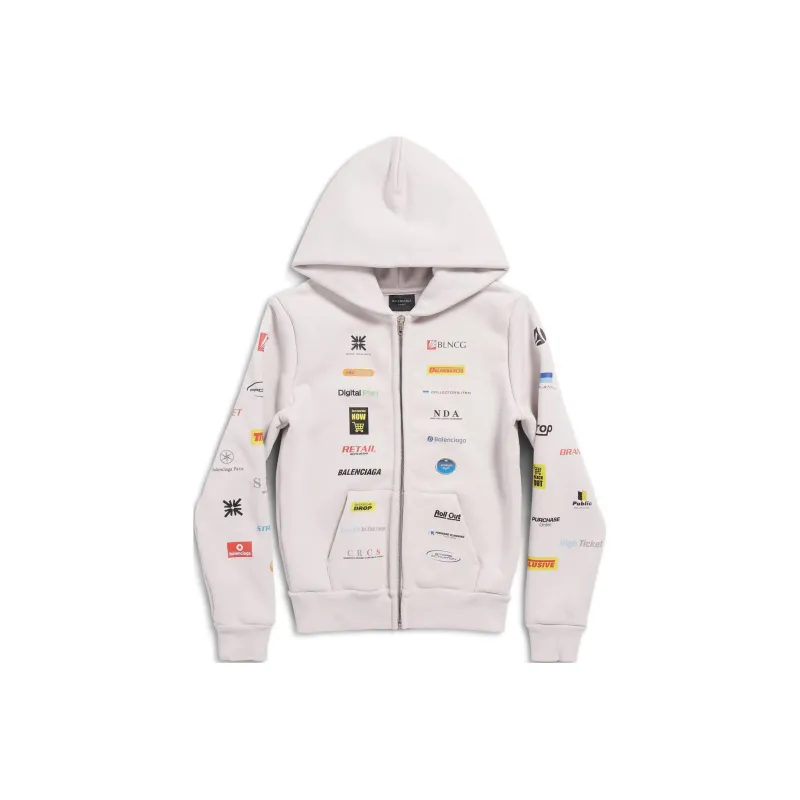 Balenciaga Business English Zip-Up Hoodie-0
