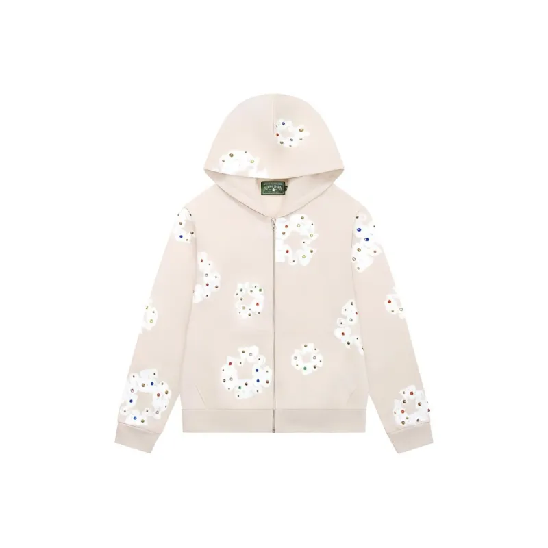 Denim Tears Rhinestone Cotton Wreath Zip Hoodie-0