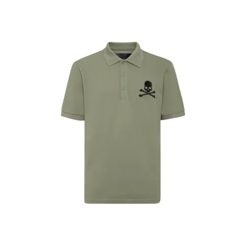 PHILIPP PLEIN Skull & Bones Embroidered Cotton Polo Shirt
