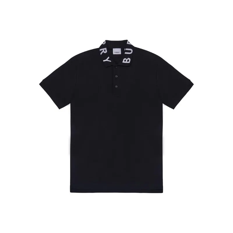 Burberry Men Ryland Collar Logo Polo Black-0