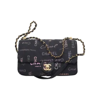 CHANEL Classic Flap CF Denim Denim Mouth Bag Chain Bag Shoulder Bag Crossbody Bag Regular Women's Black