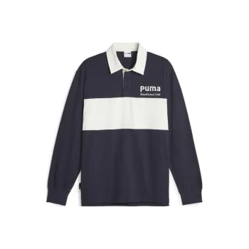 PUMA TEAM Rugby Polo Shirt Men's Navy Blue
