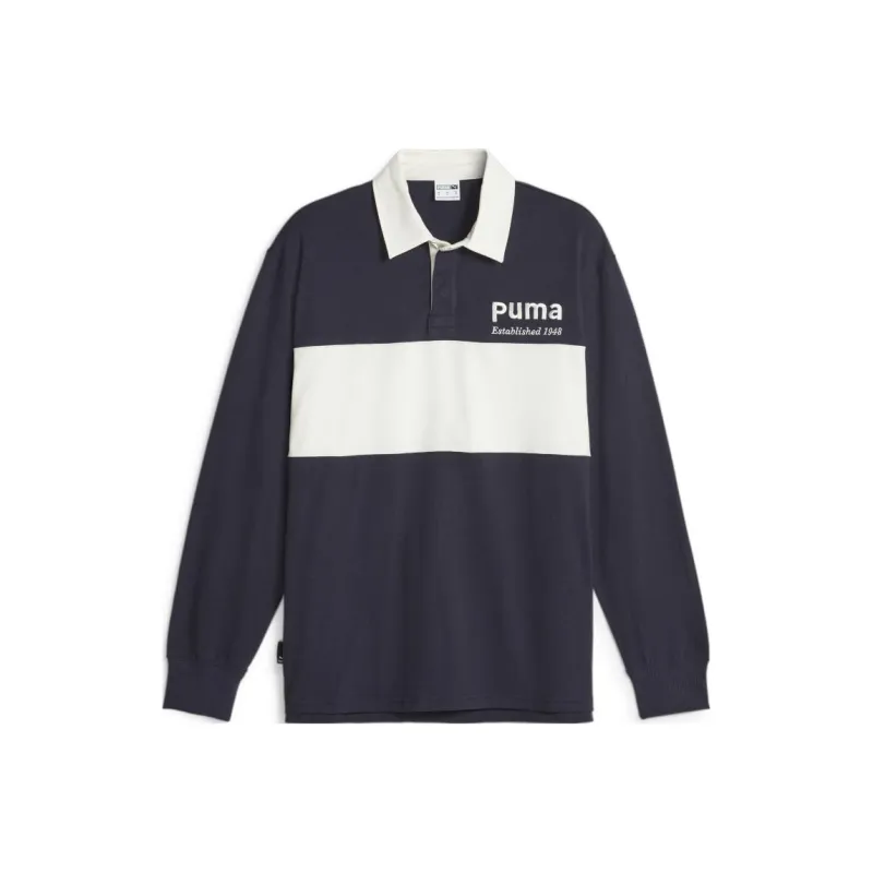 PUMA TEAM Rugby Polo Shirt Men's Navy Blue-0
