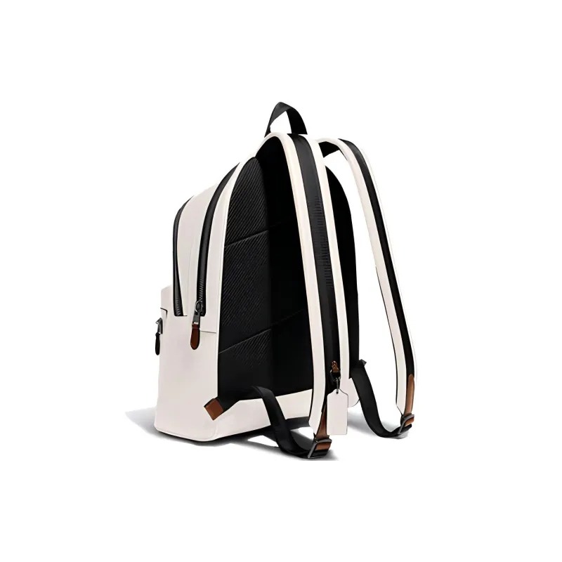 COACH Disney Collaboration Academy Smooth Leather Backpack Large Size Unisex White-1
