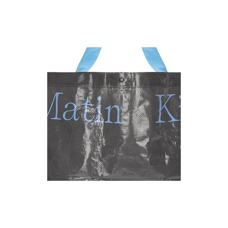 MATIN KIM Waterproof Oilcloth Tote Bag Shopping Bag Handbag Unisex Gray-3