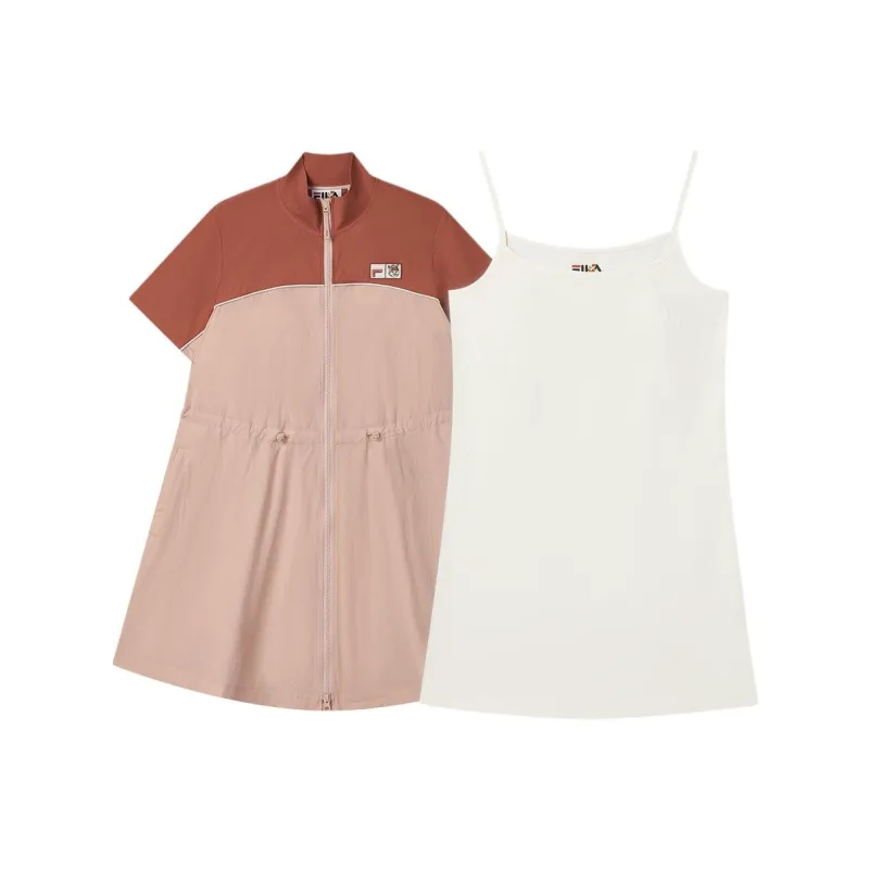 FILA x MAISON KITSUNE ORIGINALE Short Sleeved Dresses Women's Fine Russet Red-2