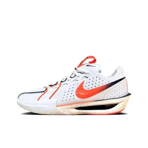 Nike G.T. Cut 3 Anti Slip Wear Resistant Low Top Basketball Shoes Men's White Orange