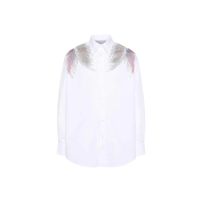 BLUEMARBLE Rhinestone-wings Poplin Shirt-0