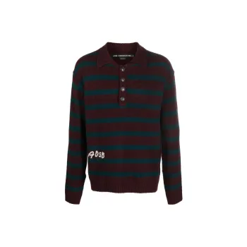 ANDERSSON BELL Logo embroidered Striped Polo Shirt