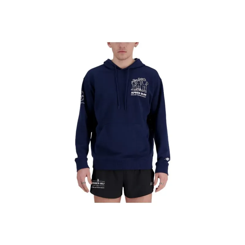 New Balance Rbc Brooklyn Half Graphic French Terry Hoodie Sweatshirt Men's Marine Blue-0