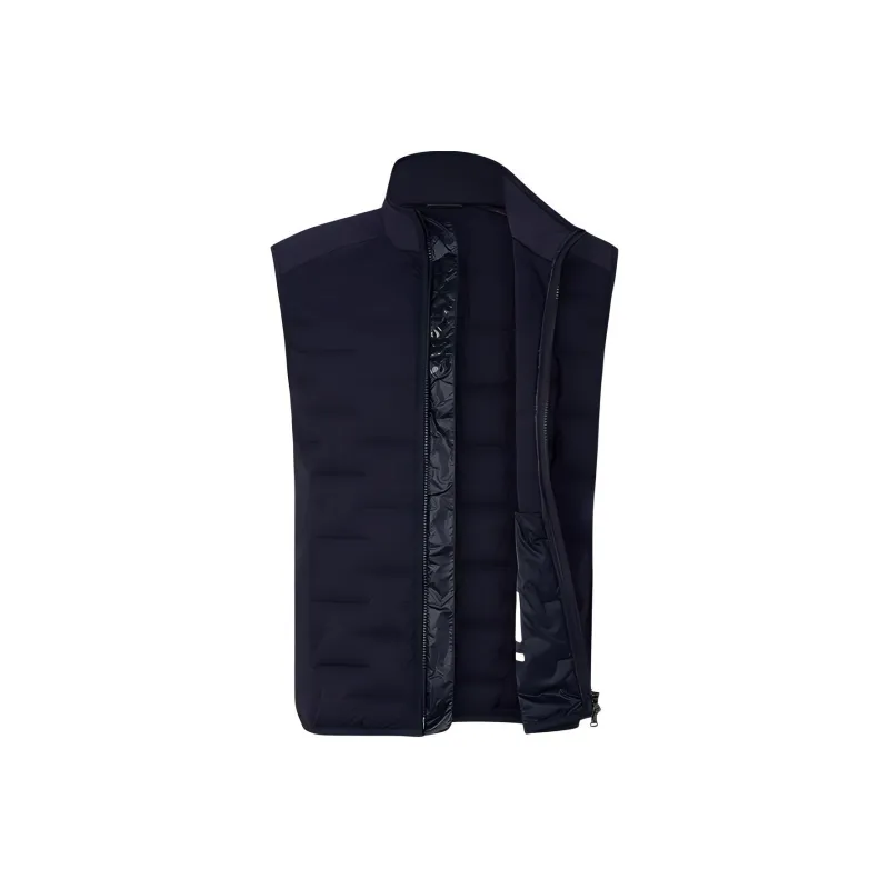 BOGNER Solid Color Stand Collar Zip Closure Welted Sleeveless Down Jacket Men's Sea Blue-2