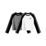2 Pack (Women's Cropped Gray & Black & Women's Cropped White & Black)