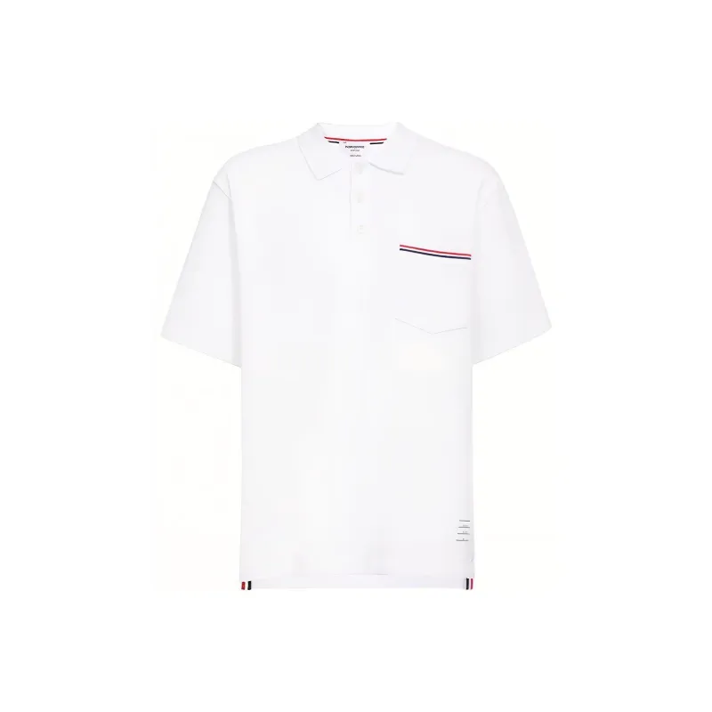 THOM BROWNE Rwb Pocket Trim Polo Shirt-0