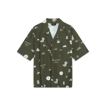 LINING CF Tracing Shirts Unisex Grape Leaf Green