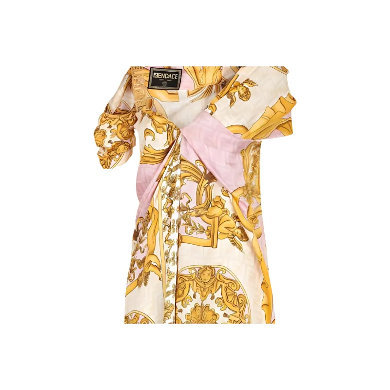 Versace X FENDI Short-Sleeved Dresses Women's Multicolor-3
