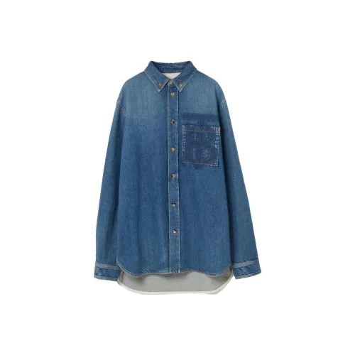Burberry Monogram Motif Buttoned Denim Shirt