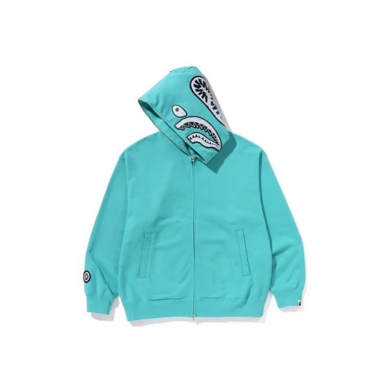 A BATHING APE Hand Drawn Face Relaxed Fit Shark Full Zip Hoodie-2