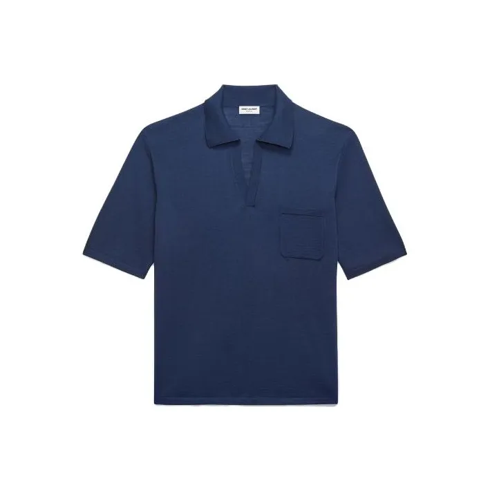 SAINT LAURENT Polo Shirts Men Blue-0