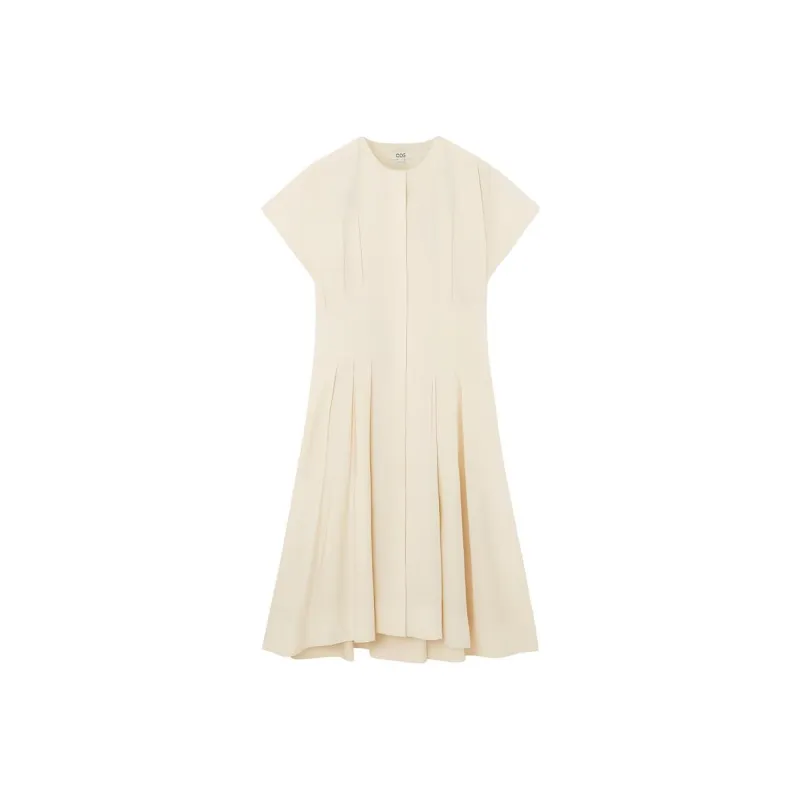 COS Short Sleeved Dresses Women's Ivory-3