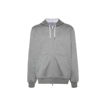 Brunello Cucinelli Zip Up Drawstring Hoodie