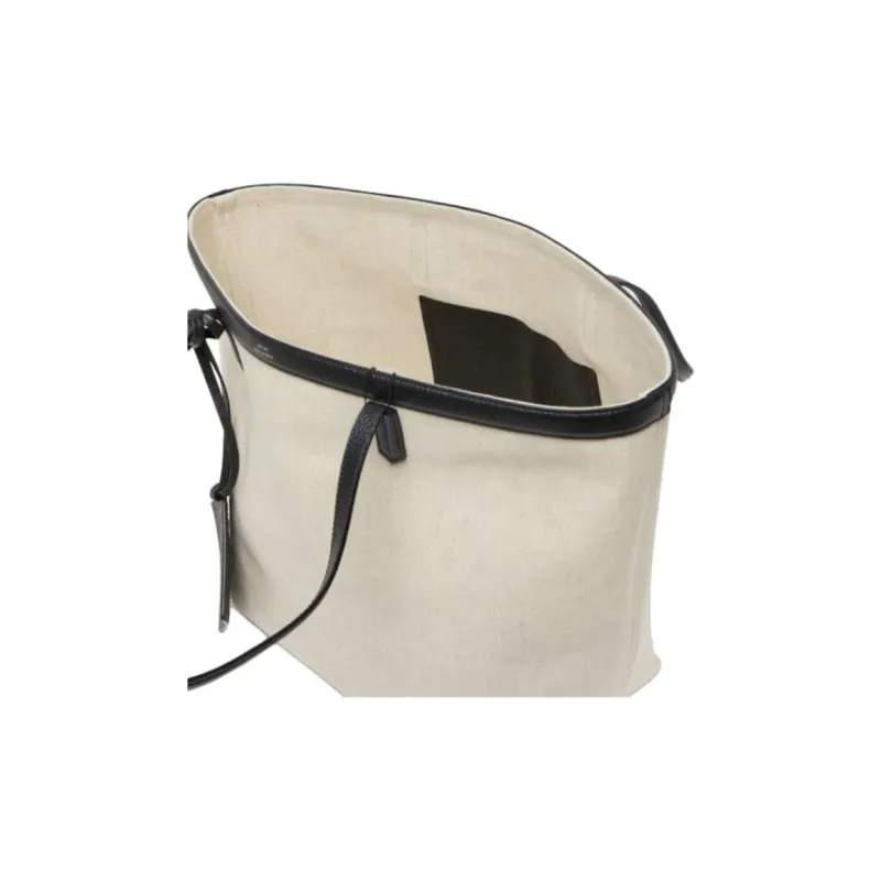 TOTEME Canvas Tote Bag, Shopping Bag, Canvas Bag, Handbag, Shoulder Bag Women's Khaki-3