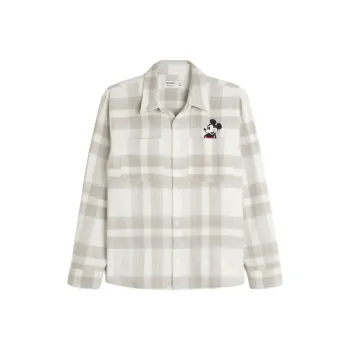 Hollister Shirt Men's Cream Plaid