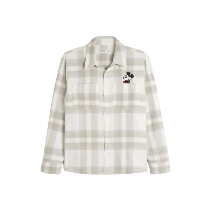 Hollister Shirt Men's Cream Plaid-0