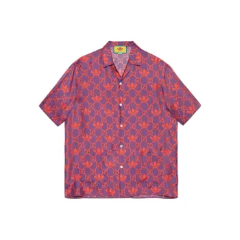 GUCCI X Adidas Macro Gg Bowling Shirt