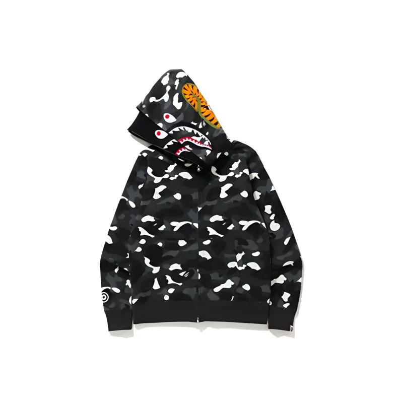 Bape City Camo Shark Wide Full Zip Double Hoodie-3