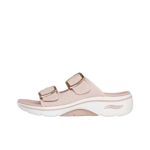 Skechers GO Walk Arch Fit 2.0 Shock Absorbers Slide Slippers Women's Pink