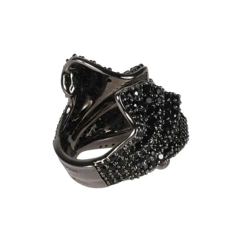 FERRAGAMO Brass Rings Unisex Black-1