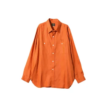 Needles Butterfly-embroidery Linen Shirt