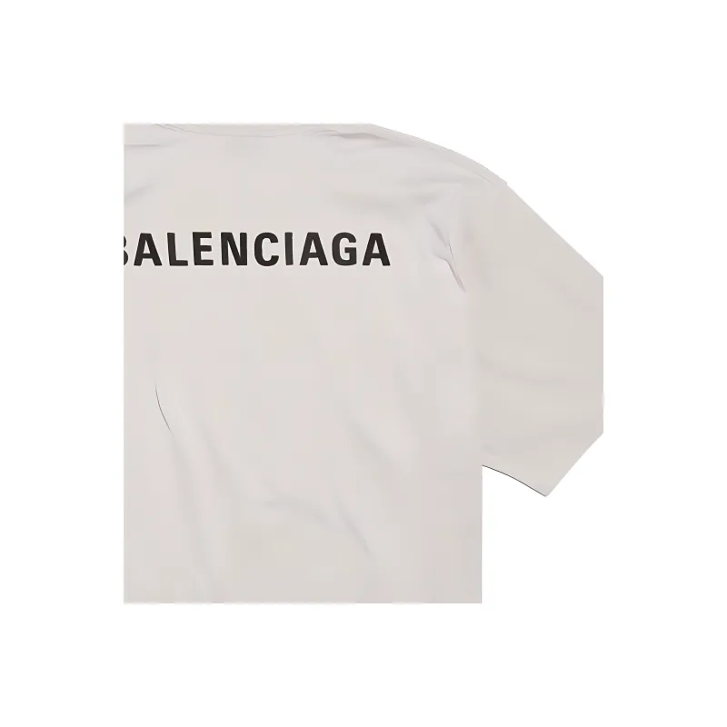 Balenciaga New Balenciaga Back T Shirt Medium Fit In Off White T Shirt Regular Fit Unisex Gray White-4