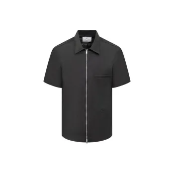 COURREGES Zipped Light Twill Shot Sleeve Shirt