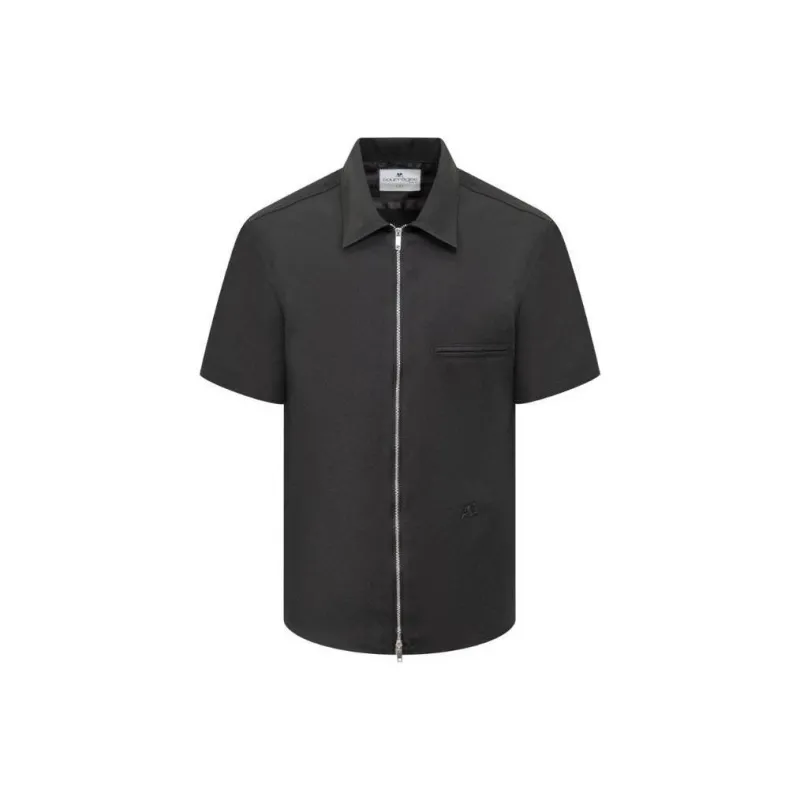 Courrèges Zipped Light Twill Shot Sleeve Shirt-0