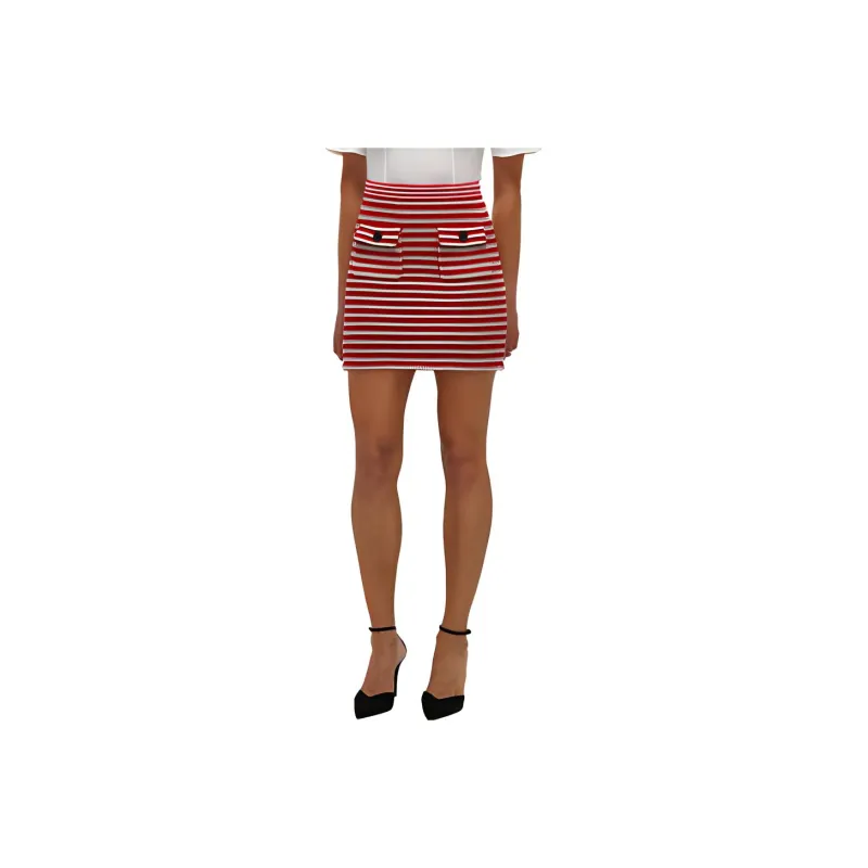 Self portrait Casual Short Skirts Women's Red Pink-2
