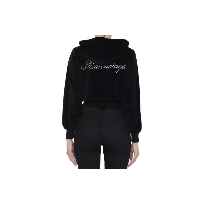 Balenciaga Handwritten Embellished Zip-front Hoodie-2