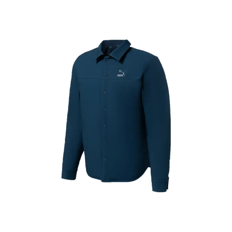 PUMA Paisley Woven Reversible Shacke Shirt Men's Blue-0