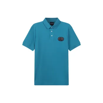EMPORIO ARMANI Polo Shirts Men Aqua Blue