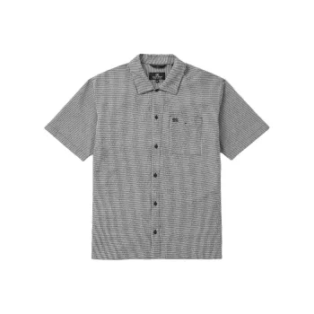 KOLON SPORT Seersucker Check Short Sleeve Shirt Men's Black