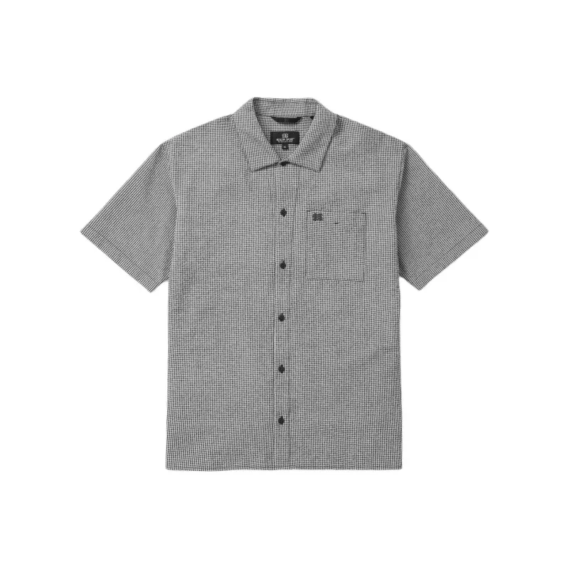 KOLON SPORT Seersucker Check Short Sleeve Shirt Men's Black-0