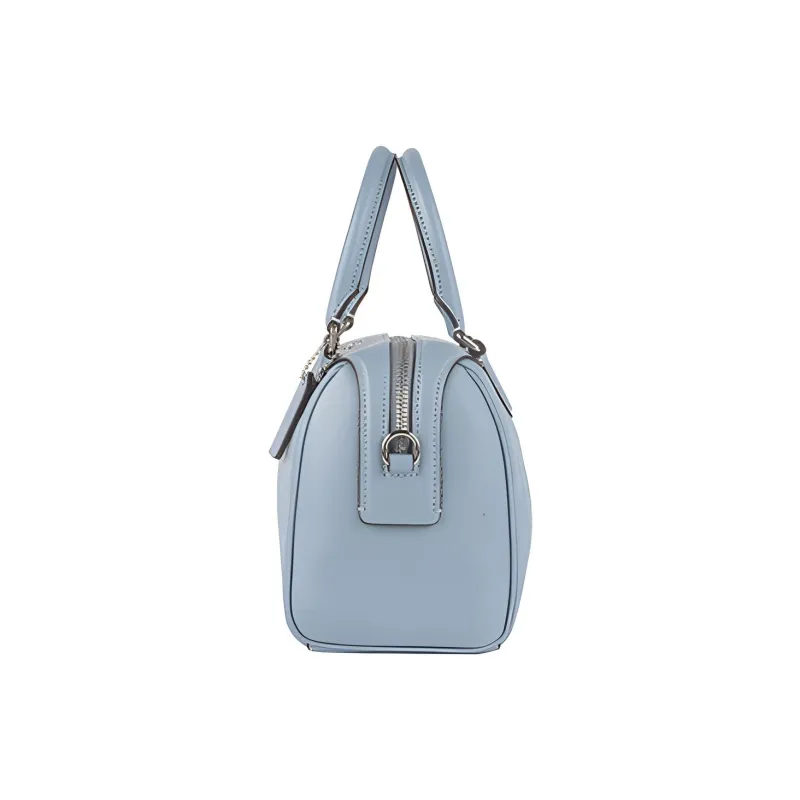COACH Bennett Leather Boston Bag, Handbag, Crossbody Bag Mini Women's Haze Blue-2