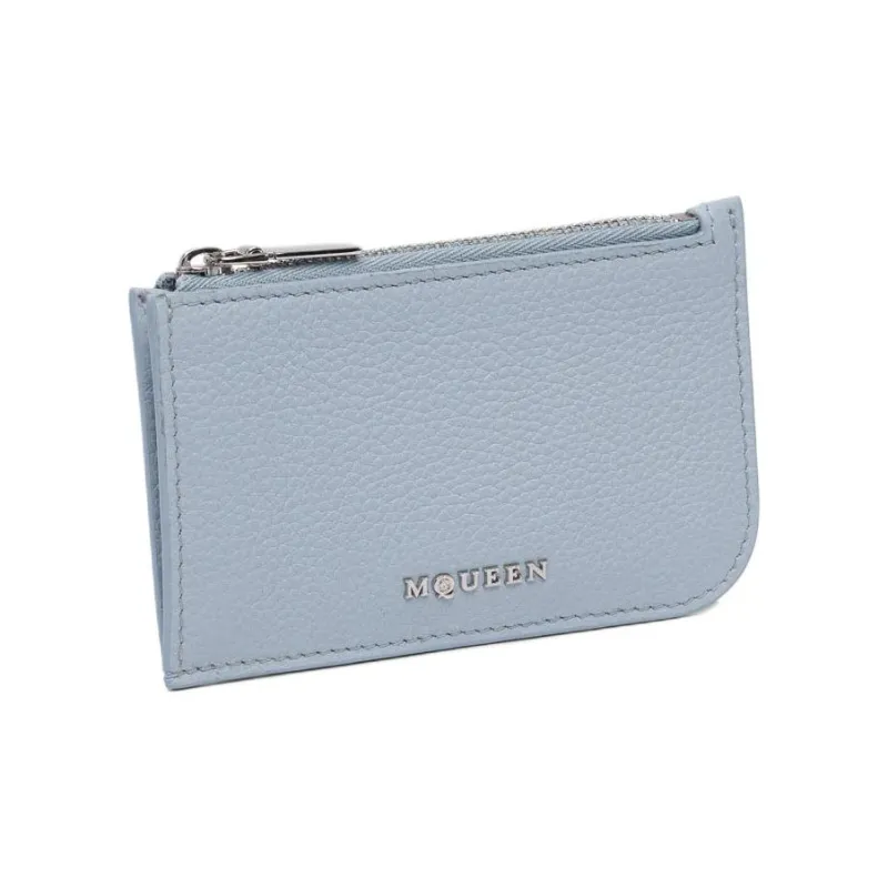 Alexander McQueen Leather Card Holder Women's Light Blue-1