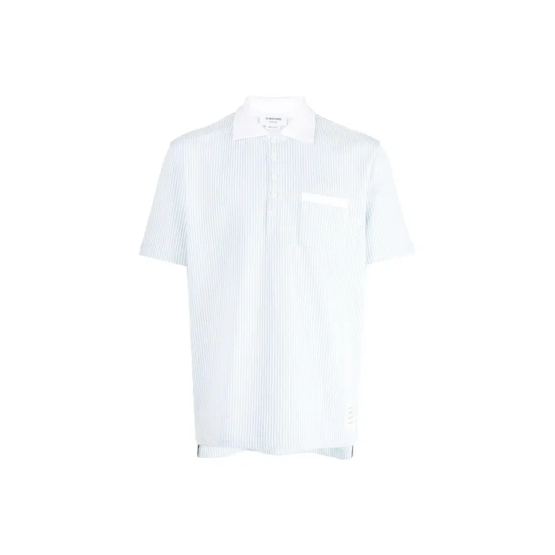 THOM BROWNE Polo Shirts Men Light Blue-0