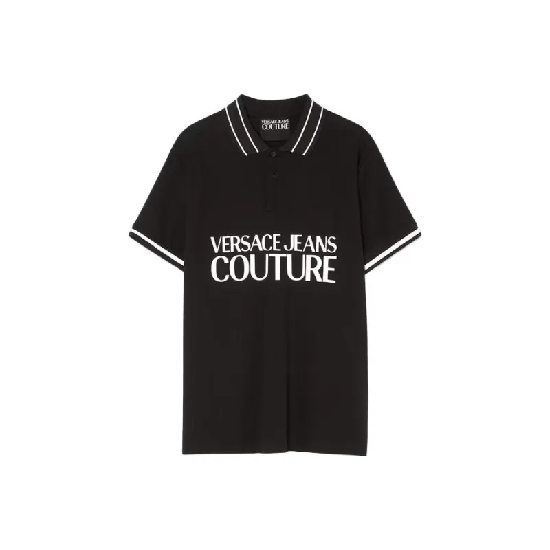 VERSACE Logo print Polo Shirt-0
