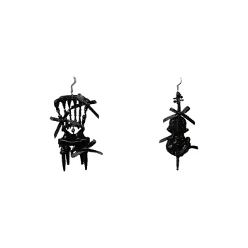 RESETSOUL Resin Earrings Unisex Black