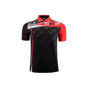TIBHAR Polo Shirt Men's Black Red