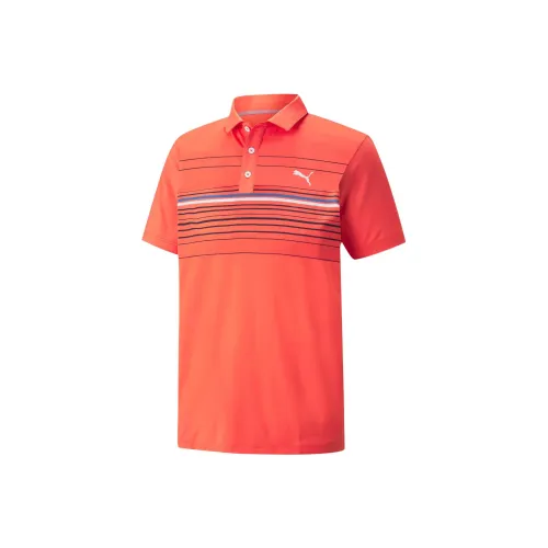 PUMA Polo Shirts Men Coral Red