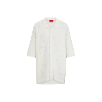 HUGO BOSS Crochet Cotton Shirt